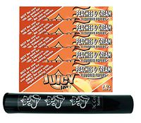Herb Airtight Tube Pocket Protector with Juicy Jay's Peaches & Cream 1.25 Flavored Hemp Rolling Papers 5 Count DC Crafts Nation- Ganesha