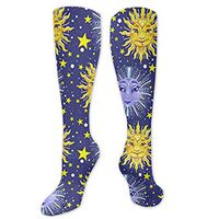NOT Sun Moon and Stars Celestial Compression Socks for Women & Men Funny Novelty Athletic Crew Socks
