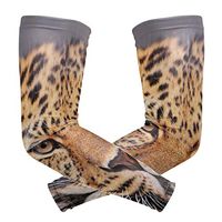 LEVEIS Leopard Pattern Arm Sleeves UV Protection for Men Women Sunblock Protective Gloves Running Golf Cycling Driving Long Arm Cover 1 Pair