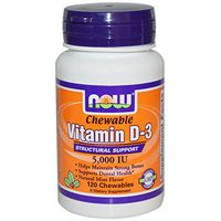Now Foods Vitamin D-3 5000 Iu Chewable, Mint, 120-Count