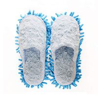 Super Chenille Microfiber Washable Mop Slippers Shoes For Women Floor Dust Dirt Hair Cleaner (Color : Blue, Size : 7 US)