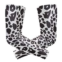 LEVEIS Leopard Cheetah Black and White Animal Printp Arm Sleeves UV Protection for Men Women Sunblock Protective Gloves Running Golf Cycling Driving Long Arm Cover 1 Pair