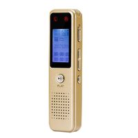 Digital Voice Recorder, AURTEC 8GB Portable Audio Sound Dictaphone with Metal Skins, Rechargeable Battery, Voice Activated, Double Microphone and MP3 Player for Lectures, Meetings, Gold