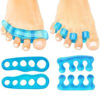 4-Pack Gel Toe Separators, Straighteners, and Spacers to Correct Your Toes, Natural Spacing & Relaxing Toes, Great for Pedicure, Yoga, Overlapping Toes, Hammer Toe, Toe Alignment, Bunion Corrector