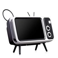 Tiakino 2 in 1 TV Design Mini Bluetooth Speaker Mobile Phone Stand Holder USB Charging Device