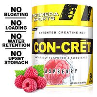 Promera Sports, CON-CRET Creatine HCl Powder, Micro-dose, No Bloating, No Upset Stomach, No Water Retention, No Loading, Made in USA, Gluten Free, Keto Friendly, Raspberry, 64 Servings