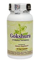 Gokshura (Tribulus Terrestris) Plant & Fruit (Ayurvedic Renal Care Formulation), 60 Vege Capsules, 800 Mg Each - Concentrated Extract ratio (18:1)