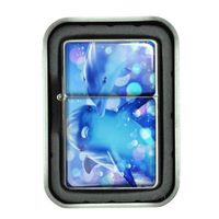 Windproof Refillable Oil Lighter with Tin Gift Box Dolphins Design-009