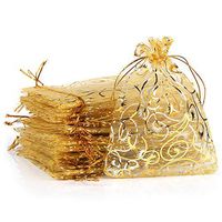 Naler 120pcs Drawstring Organza Gift Bags Christams Wedding Party Favor Bags Jewelry Pouches Wrap, Eyelash Style, 4 x 6 Inch