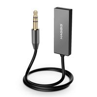 Hagibis Bluetooth Receiver Bluetooth 5.0 Adapter Hands-Free Bluetooth Car Kits AUX Audio 3.5mm Jack Stereo Music Wireless Receiver for Car Speaker Home Built-in Microphone (Grey)