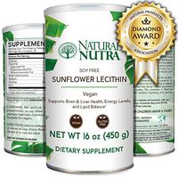 Natural Nutra Sunflower Lecithin Powder, Soy Free with Inositol, Omega 3-6 and Choline, 16 oz Vegan Supplement