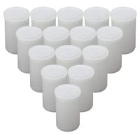 Plastic Film Canister with Lids, Small Accessories, Pills Storage Pack of 15 (White)