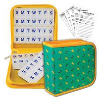 Magnetic Pill Vitamins Organizer Travel Home 4-8 weeks Green Case #POM-R012G#