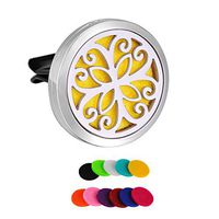 HooAMI Butterfly Flower Car Air Freshener Aromatherapy Essential Oil Diffuser - 316L Stainless Steel Locket with Vent Clip