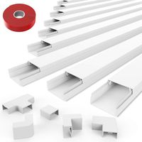 Wide+ One-Cord On-Wall Cable Concealer - Cable Management Cord Cover - 150 inch Small Paintable Cable Raceway Kit to Hide Cables, Cords, Wires in Home & Office - 0.78"(W) x0.39"(H) - Small