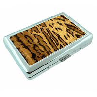 Wild Animal Print S12 Silver Cigarette Case Metal Wallet Id Holder 4" X 2.75" RFID Protection