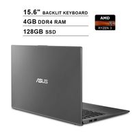 2020 ASUS VivoBook 15 15.6 Inch FHD 1080P Laptop (AMD Ryzen 3 3200U up to 3.5GHz, 4GB DDR4 RAM, 128GB SSD, AMD Radeon Vega 3, Backlit Keyboard, FP Reader, WiFi, Bluetooth, HDMI, Windows 10) (Grey)
