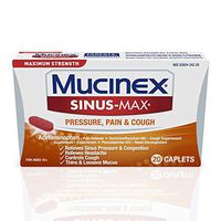 Mucinex Sinus-Max Maximum Strength for Pressure, Pain & Cough 20 ea (Pack of 3)