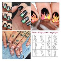 AMOUSTORE Nail Stickers for Girls,16pcs DIY Fire Decoration Nail Art Stickers Flame Reflections Decals 3D Design Self-Adhesive Decals for Girl's Nail Decorations (B(16pcs))