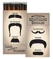 Homart Large Decorative Matches In Mustache Brigade Box, Set of 3
