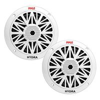 8.5 Inch Dual Marine Speakers - 2 Way IP44 Waterproof and Weather Resistant Outdoor Audio Stereo Sound System with 300 Watt Power and Poly Carbon Cone and Cloth Surround - 1 Pair - PLMR82 (White)