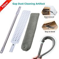 Newly Retractable Gap Dust Cleaning Artifact Bedside Dust Brush,Adjustable Long Handle Mop Cleaning Brush Microfiber Household Bed Bottom Gap Clean Duster for Home Bedroom Kitchen (gray+1 duster)