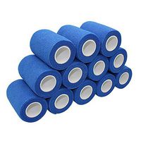 COMOmed Self Adherent Cohesive Bandage Latex FDA Approved 3"x5 Yards First Aid Bandages Stretch Sport Athletic Wrap Vet Tape for Wrist Ankle Sprain and Swelling,Blue(12 Rolls)