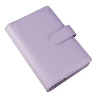 A6 PU Leather Notebook Cover,Refillable 6 Round Ring Binder Cover for A6 Filler Paper,Travel Diary Cover with Business Card Pocket,Writing Journal Cover with Magnetic Buckle, Lavender