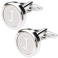 Dannyshi Mens Classic Stainless Steel Initial Cufflinks 26 Alphabet Initial Letter Cufflinks Business Wedding Shirts A-Z (J)