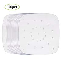 Air Fryer Parchment Paper, Set of 100, 8.5 inch Square Air Fryer Parchment Liner/Bamboo Steamer Paper/Perforated Parchment Paper for Air Fryer, Steaming Basket(6/6.5/7/7.5/8/9/10 Inch Available)