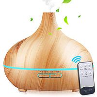 550ml Aromatherapy Essential Oil Diffuser Wood Grain Aroma Diffusers Humidifier Aromatherapy Machine with Timer Adjustable Mist 7 Color Changing Lights for Home, Spa, Bedroom, Yoga (Wood Grain)