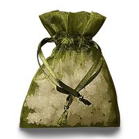 Moss Green Organza Sheer Bags | Quantity: 30 | Width: 2"