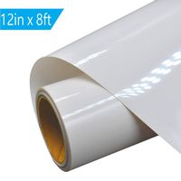 Heat Transfer Vinyl HTV for T-Shirts 12 Inches by 8 Feet (White)