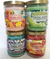 Smoke Odor Exterminator 13 oz Jar Candles Maui Wowie Mango Assortment (4) Includes Maui Wowie Mango, Cool Cucumber & Honeydew, Sugar Skull & Apple Pumpkin.