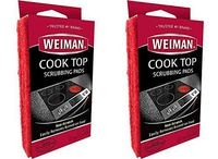 Weiman Cook Top Scrubbing Pads – Gently Clean and Remove Burned-on Food from All Smooth Top and Glass Cooktop Ranges, 3 Reusable Pads Pack of 2