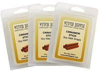 Witch Hippie Cinnamon Stick Scented Wickless Candle Tarts, 3 Pack, 18 Natural Soy Wax Cubes, The Aroma of Freshly Ground Cinnamon Bark
