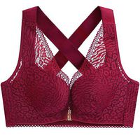Theoylos Womens Front Closure Bra Push Up Thin Bralette Adjustable Beauty Back Sports Underwear Seamless Lace Trim Bra Wine