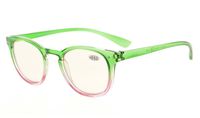 Eyekepper Blue Light Blocking Glasses Digital Eye Strain Prevention Womens Computer Reading Glasses (Green-Pink Frame, 1.50)