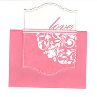 Michael's Wishful Thinking Set of 6 Accented Shaped Notecards ~ Love (3.75" x 5"; Pink Envelopes)