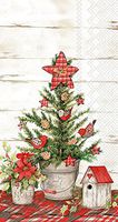 Ideal Home Range 32 Count 3-Ply Guest Towel Dinner Buffet Paper Napkins, Cottage Christmas Tree (2 Packs of 16 Count Each)