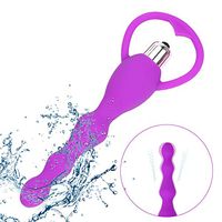 Vibrating Anal Plug of The Prostate Massage Soft Anal Beads Butt Plug Vibrator Sex Toys for Gay Couples Adult Products Silicone,Purple
