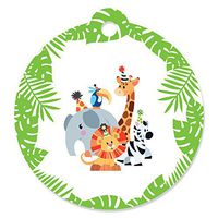 Jungle Party Animals - Safari Zoo Animal Birthday Party or Baby Shower Favor Gift Tags (Set of 20)