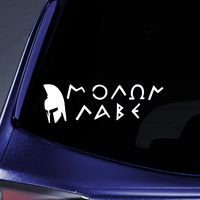 Bargain Max Decals - Molon Labe with Spartan Sticker Decal Notebook Car Laptop 8" (White)