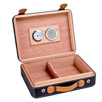 Humidors Cigar 50 Cigar Portable Moisturizing Cabinet Travel Cigar Storage Box Cedarwood Equipped with Humidifier and Hygrometer (Color : Black, Size : 278.522cm)