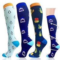 3 Pairs Compression Socks for Women&Men (20-30mmHg)- Best for Running, Travel,Cycling,Pregnant,Nurse, Edema