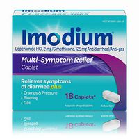 Imodium Multi-Symptom Relief Anti-Diarrheal Caplets, Loperamide Hydrochloride & Simethicone, 18 ct.