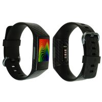 Skinomi Black Carbon Fiber Full Body Skin Compatible with Fitbit Charge 3 (3-Pack)(Full Coverage) TechSkin with Anti-Bubble Clear Film Screen Protector