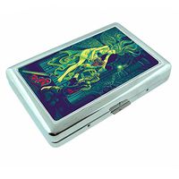 Replenished Art Em1 Hip Silver Cigarette Case Id Holder Metal Wallet 4" X 2.75" RFID Protection