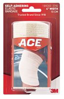 ACE 4 Inch Self-Adhering Elastic Bandage, White, Comfortable design with soft feel, No Clips