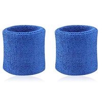 1 Pair Elastic Sweatbands Sports Wristband Athletic Cotton Terry Cloth Wristband for Football Basketball, Running